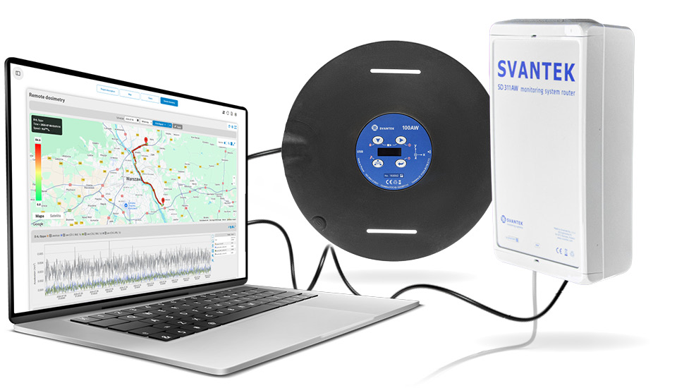 SV130 Cloud Monitoring via SvanNET SVANTEK Sound and Vibration Whole-Body Vibration Remote Dosimetry Set